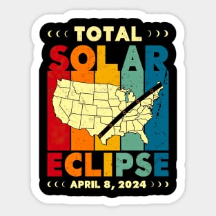 Total Solar Eclipse April 8 2024 America Path Of Totality Sticker